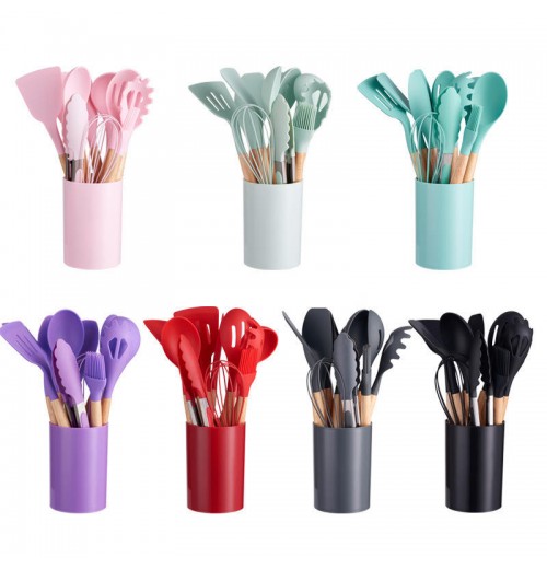 12 Pcs Silicone Kitchen Utensils Kit Organizer From China Cooking Kitchen Utensils Suppliers