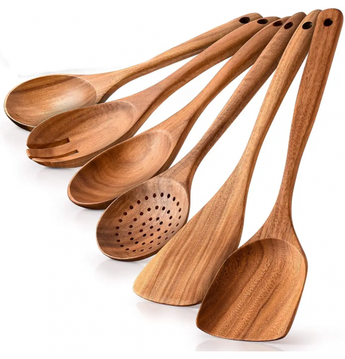 Combohome Kitchen Utensils Set NAYAHOSE Wooden Cooking Utensil Set Non-stick Pan Kitchen Tool Wooden Cooking Spoons