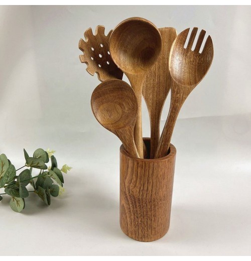 Kitchen Utensils Set Wooden Cooking Utensil Set Non-Stick Pan Kitchen Tool Wooden Cooking Spoons And Spatulas Wooden Spoons