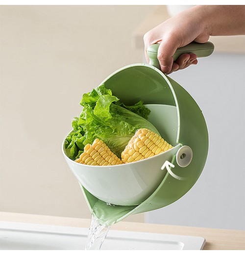 Multifunctional Kitchen Tools Double Drainer Basket Colanders Fruit Vegetable Washing Plastic Strainers